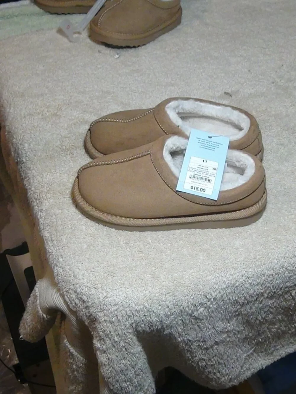 Cat & Jack baby Toddler Jude Suede Faux Slippers Clogs Brown